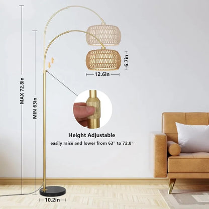 SIMPLE-PLUG Arc Floor Lamps for Living Room with 3 Color Temperatures,